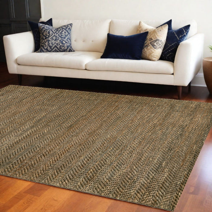 8' x 11' Hand Woven Area Rug - Brown And Gray