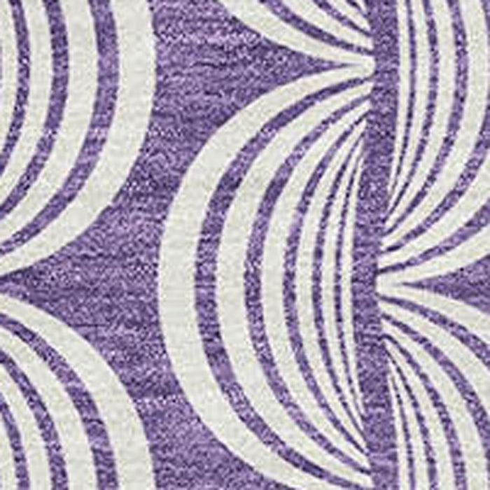 10' X 14' Ogee Washable Area Rug With UV Protection (682751) - Purple / Ivory