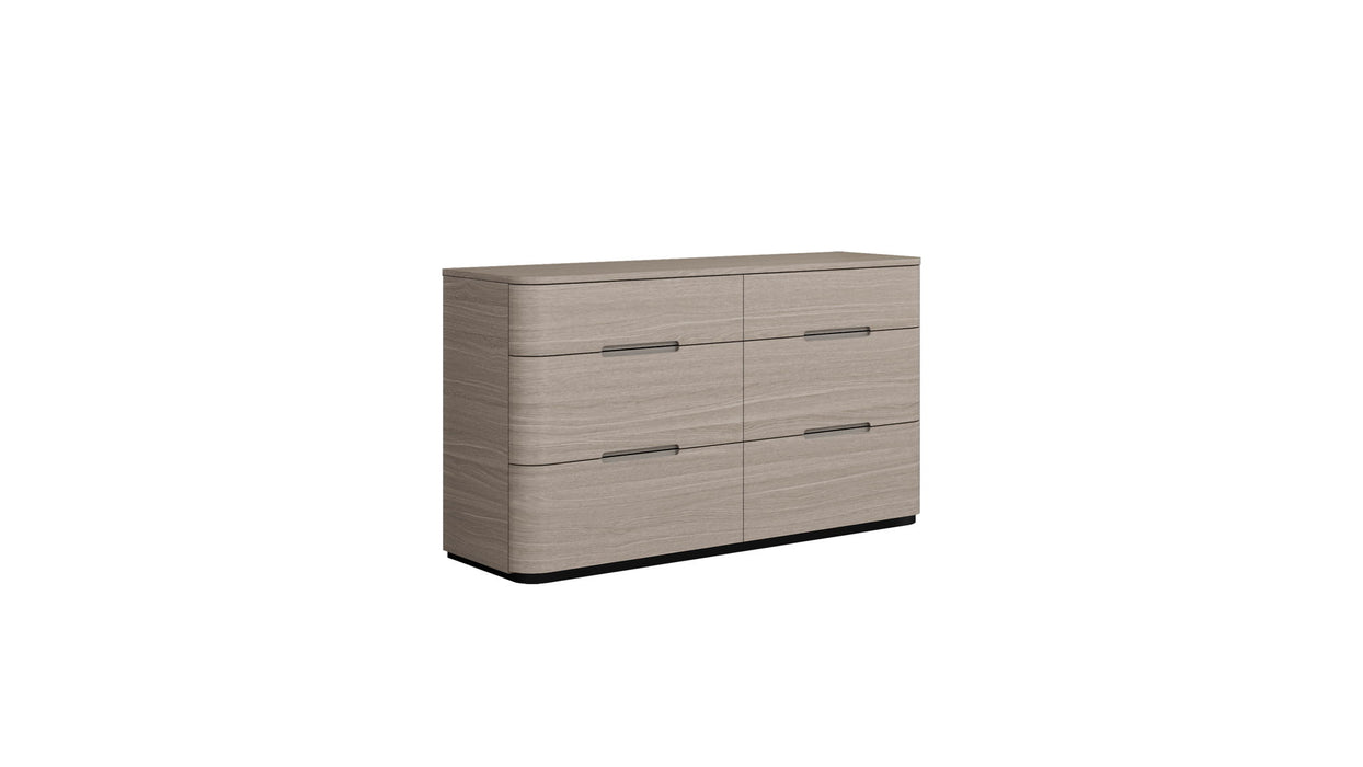 56" Wood Six Drawer Double Dresser - Beige