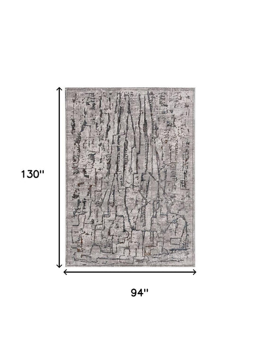 8' x 11' Machine Woven Abstract Indoor Area Rug - Gray