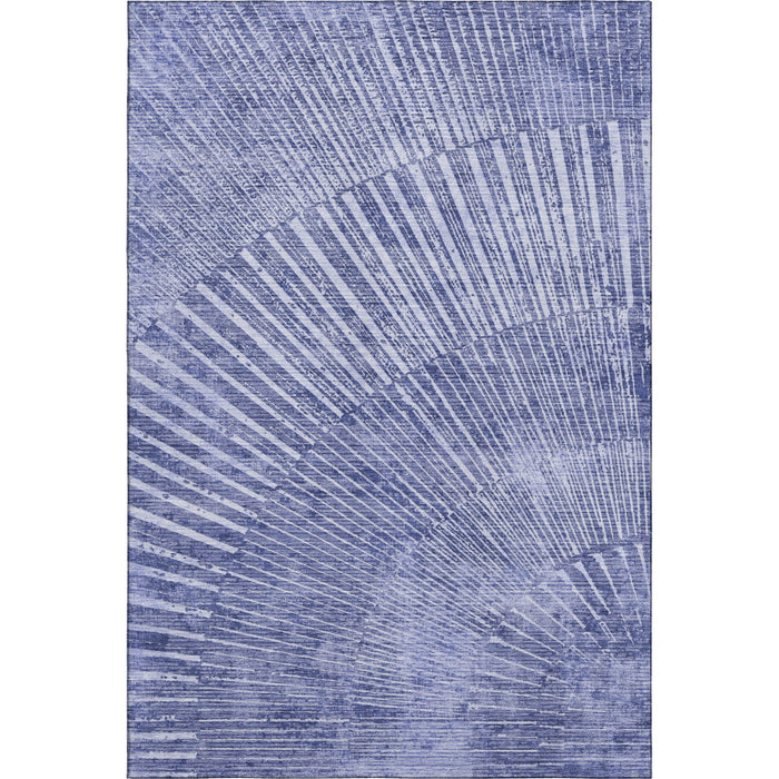 10' X 14' Geometric Washable Area Rug With UV Protection (648340) - Navy Blue / Ivory