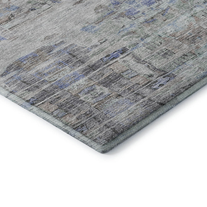 10' X 14' Abstract Washable Area Rug With UV Protection (684666) - Taupe / Blue / Gray