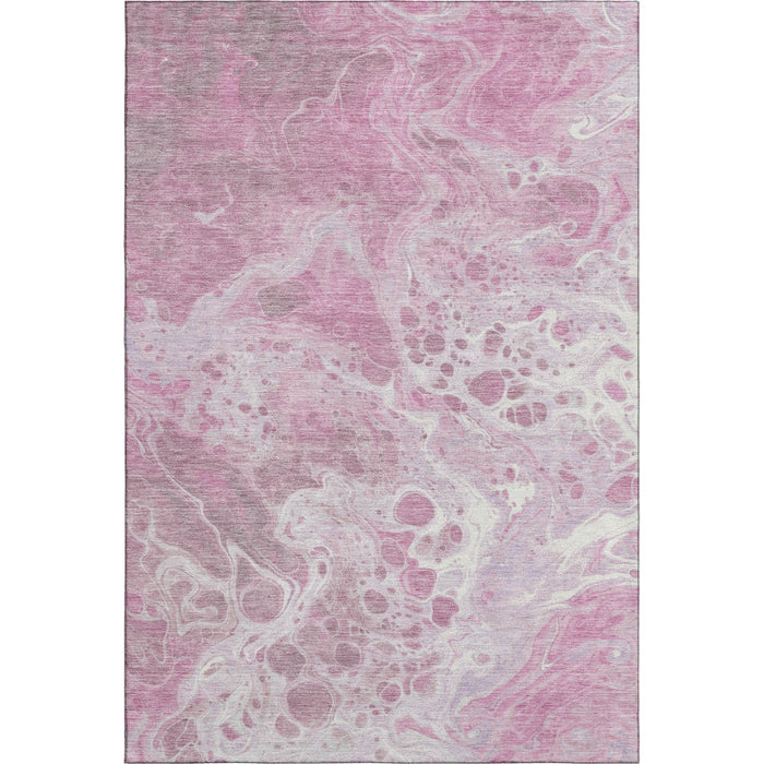 10' X 14' Abstract Washable Area Rug With UV Protection (697746) - Pink / Ivory