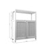 White Giga bamboo linen cabinet with large storage capacity and shelves, ideal for bathroom or living room organization.