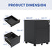 Giga steel 2-drawer mobile file cabinet with lock, suitable for legal, letter, A4, and F4 sizes in home or office settings.