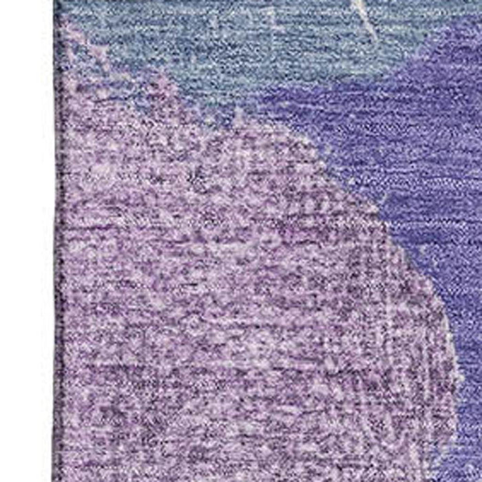 10' X 14' Abstract Washable Area Rug With UV Protection (709588) - Lavender / Olive Green / Ivory
