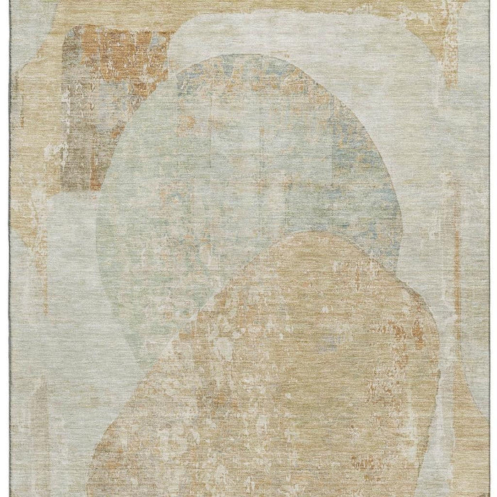 10' X 14' Abstract Washable Area Rug With UV Protection (695564) - Taupe / Beige / Rust