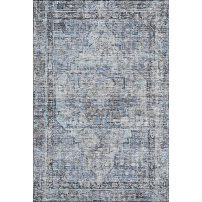 10' X 14' Oriental Washable Area Rug With UV Protection (699388) - Blue / Gray