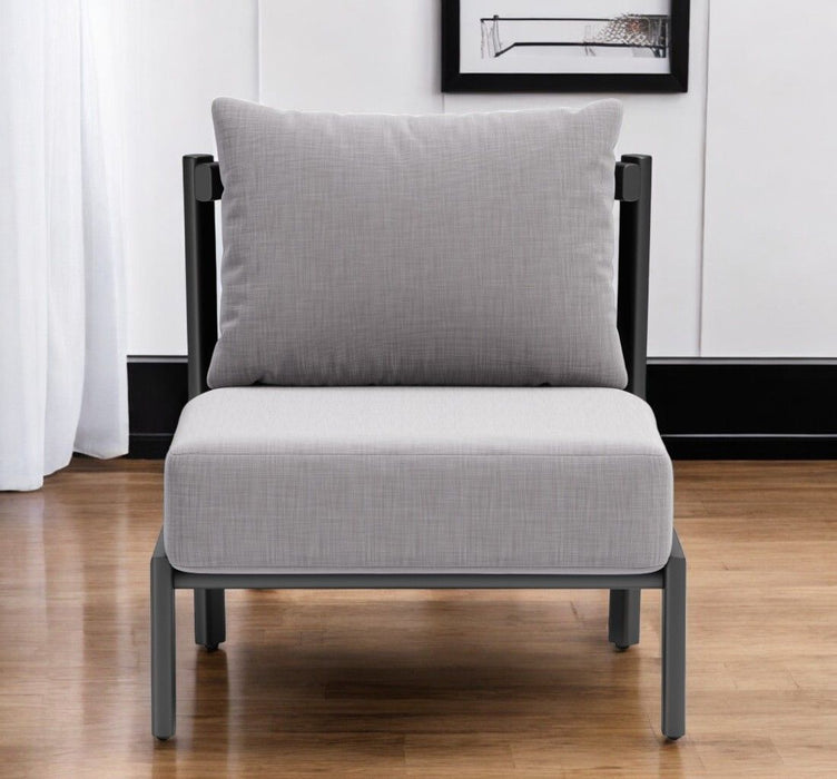 28" Fabric Side Chair - Gray / Black
