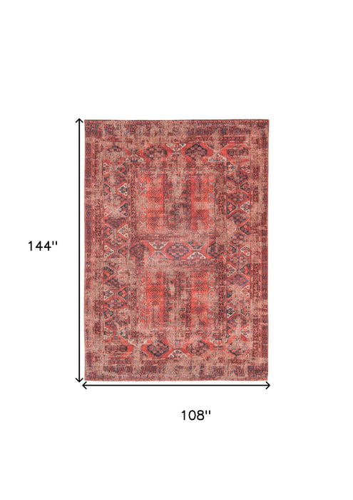 9' x 12' Oriental Non Skid Area Rug - Red