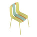 Set of four Giga modern striped blocking single chairs with waterproof, fade-resistant fabric, ideal for outdoor seating.