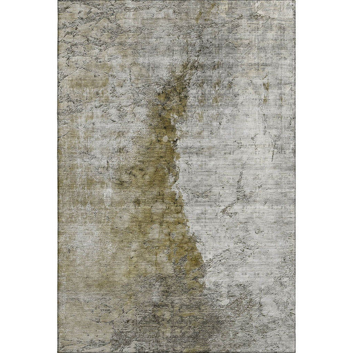 10' X 14' Abstract Washable Area Rug With UV Protection (653650) - Brown / Ivory / Gray