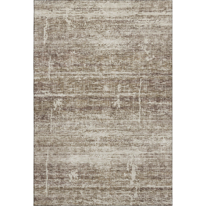 10' X 14' Abstract Washable Area Rug With UV Protection - Brown And Beige