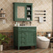 Giga bathroom vanity with medicine cabinet, modern storage with 2 soft-close doors and 4 drawers, white finish, sleek design