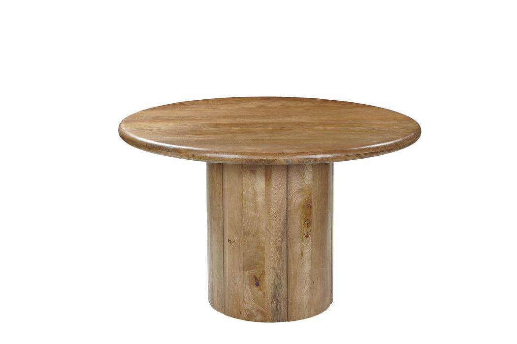 48" Solid Wood Pedestal Base Round Top Dining Table - Natural