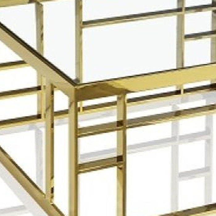 Glass Square Coffee Table - Gold And Clear