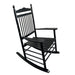Giga wooden balcony porch adult rocking chair with curved armrests and slatted back for outdoor relaxation.