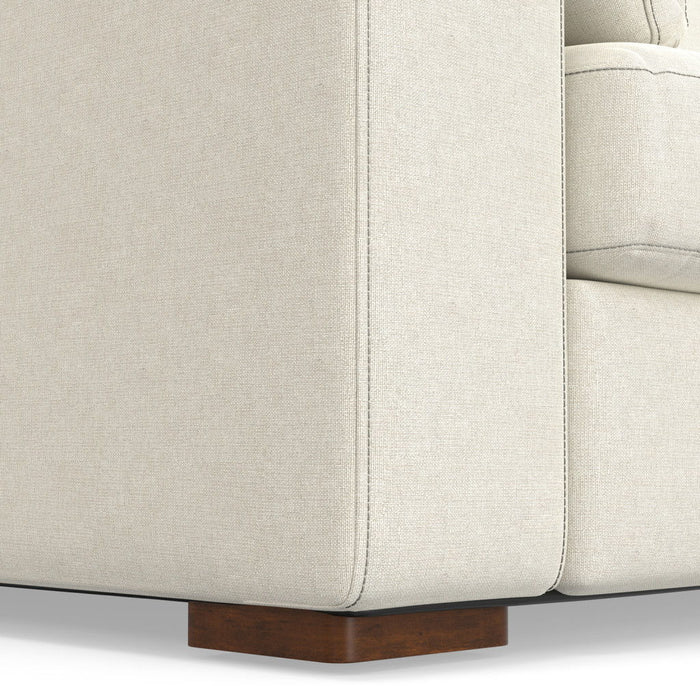 96" Fabric Sofa With Brown Legs - Cream
