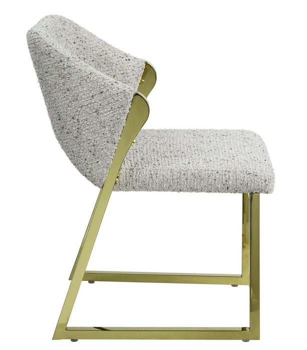 Upholstered Boucle Wing Back Dining Side Chair - Beige