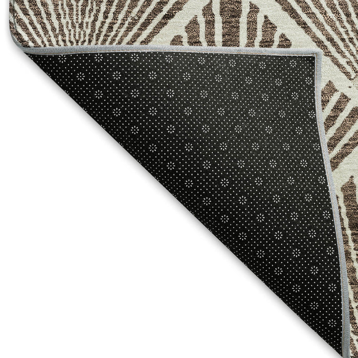 10' X 14' Abstract Geometric Washable Area Rug With UV Protection (672671) - Brown / Beige