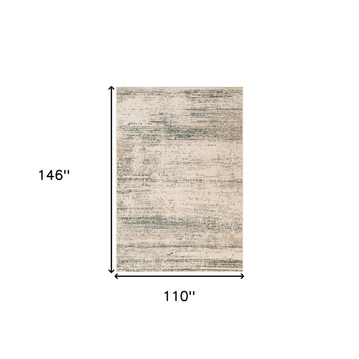 9.2' x 12.2' Abstract Power Loom Area Rug - Gray And Ivory