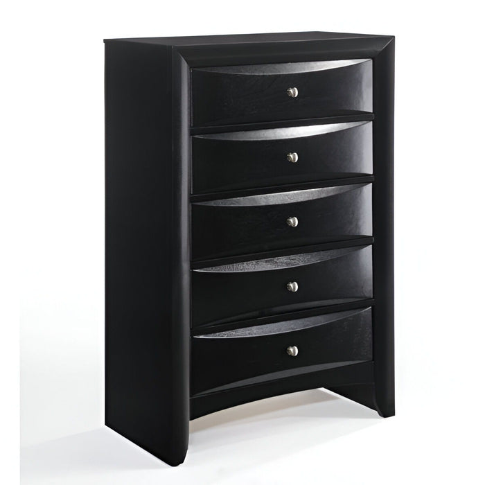 Wood Chest With Center Metal Glide - Black