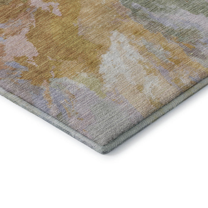 10' X 14' Abstract Washable Area Rug With UV Protection (695462) - Rust / Wheat / Lavender