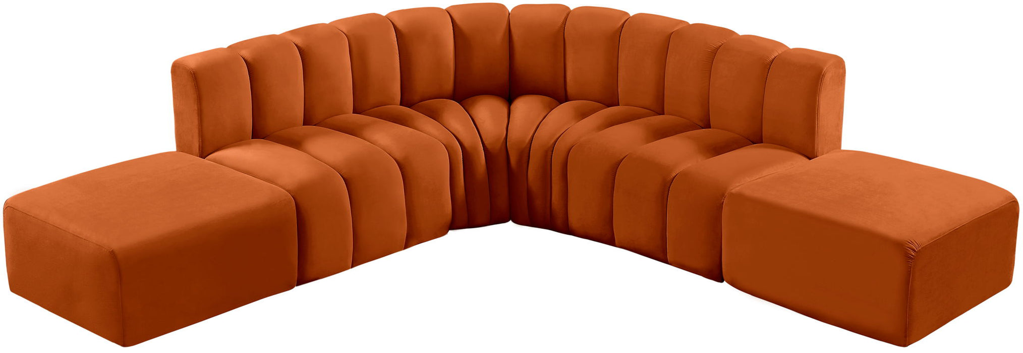 Arc - Velvet 6 Piece Corner Modular Sofa