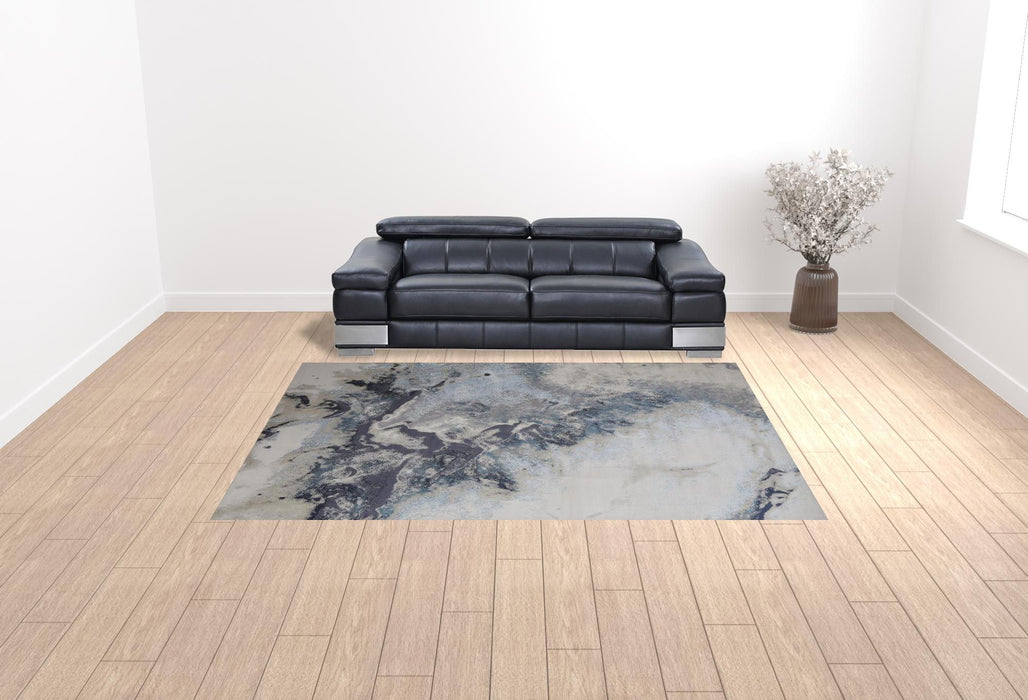 9.2' x 12' Abstract Area Rug - Blue