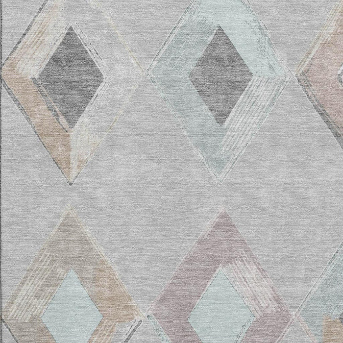 10' X 14' Geometric Washable Area Rug With UV Protection (710693) - Gray / Beige / Charcoal