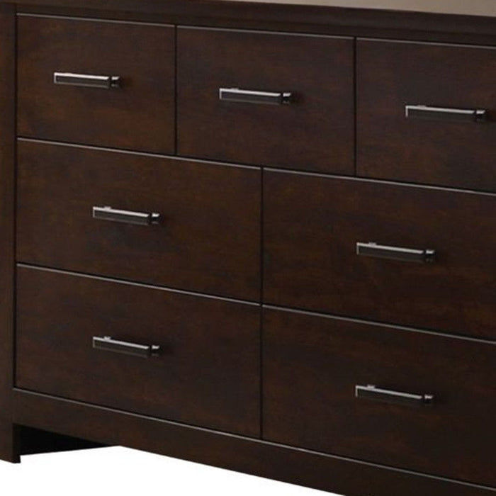 Seven Drawer Double Dresser - Mahogany