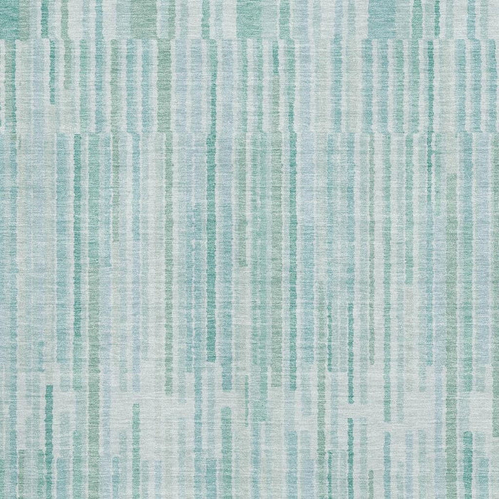 10' X 14' Striped Washable Area Rug With UV Protection (717911) - Turquoise / Sky Blue