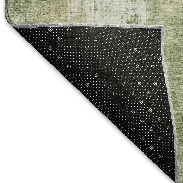 10' X 14' Abstract Washable Area Rug With UV Protection (696032) - Sage / Ivory