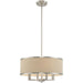 Four-light metal chandelier with shades in nickel and ash gray, dimmable home lighting fixture by HomeRoots.