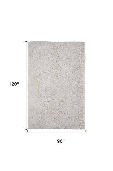 8' x 10' Shag Hand Tufted Area Rug - Ivory