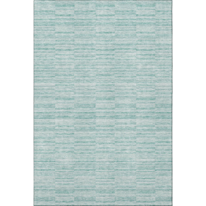 10' X 14' Striped Washable Area Rug With UV Protection - Turquoise