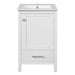 Giga bathroom vanity with ceramic sink, soft-close drawers, door organizer, divider drawer, and adjustable foot pads.
