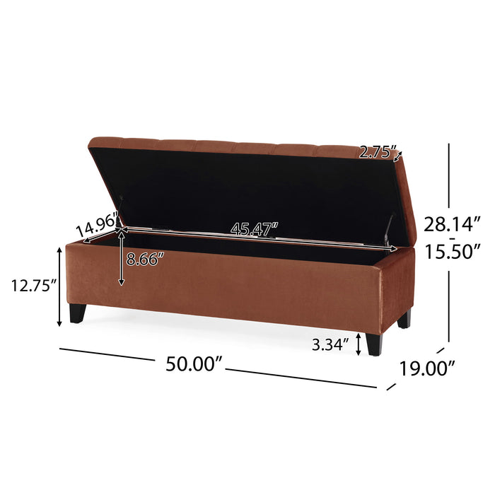 Wendover - Elegant Tufted Storage Bench With Lift-Up Top And Birch Wood Legs