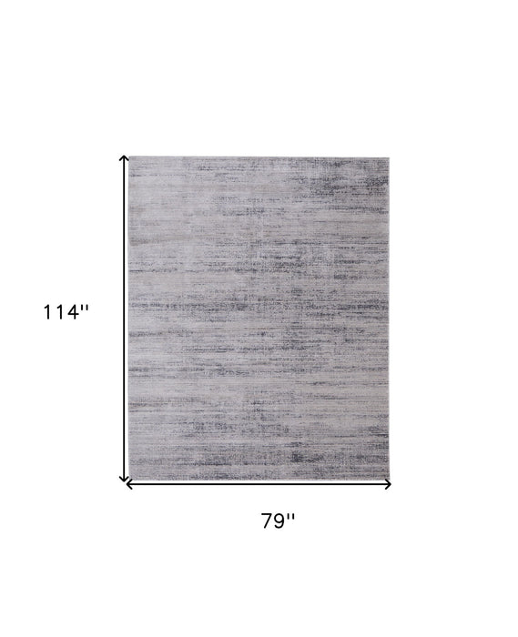 7' x 10' Power Loom Area Rug - Gray And Ivory