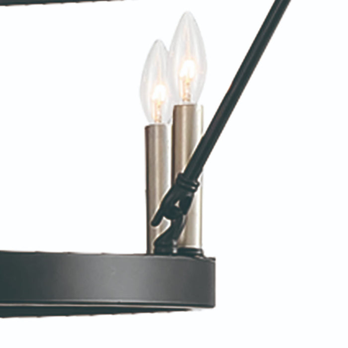 48" Candle Style Multi Light Metal Dimmable Chandelier - Black