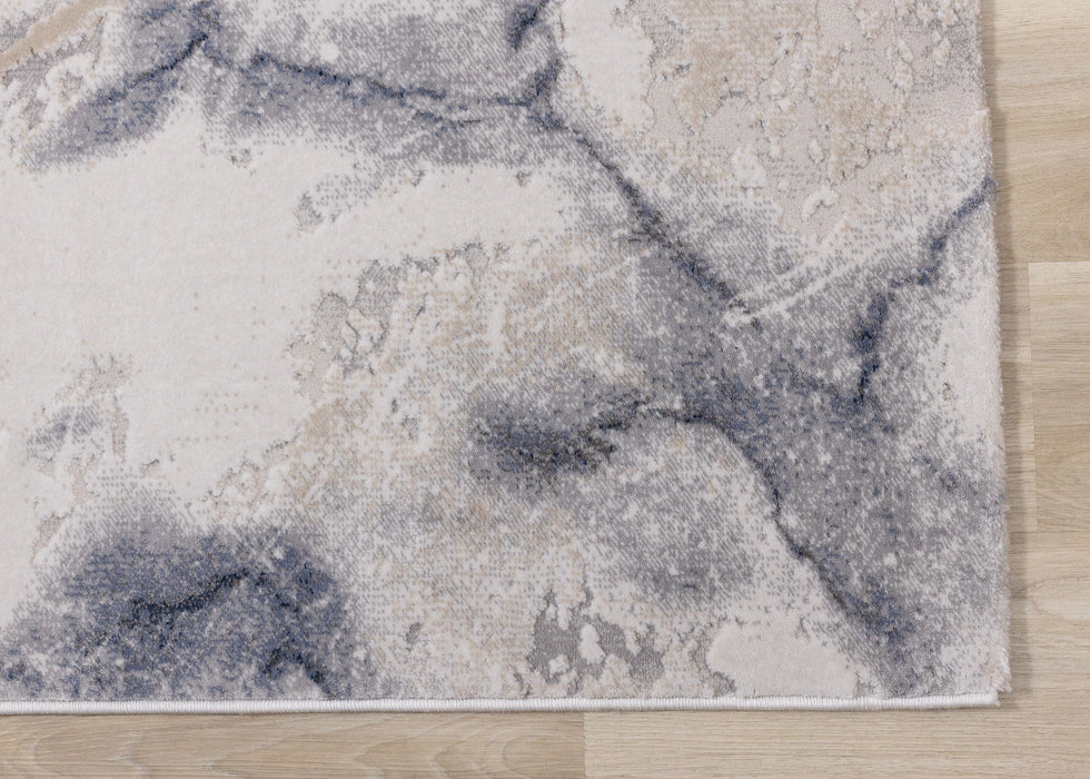 7' X 10' Abstract Area Rug (661364) - Blue / Cream / Gray