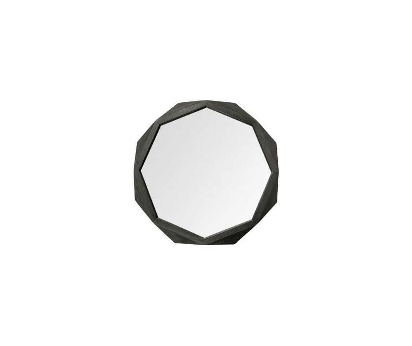 32" Octagon Frame Wall Mirror - Black