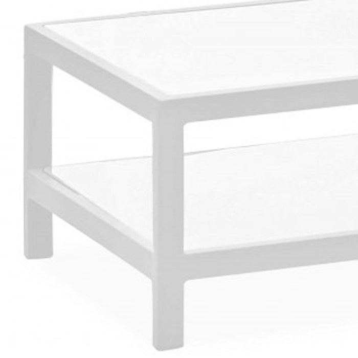 Aluminum Coffee Table With Shelf - White
