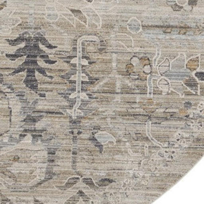8' Oriental Round Rug (546585) - Brown / Ivory