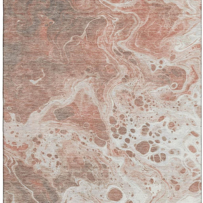 10' X 14' Abstract Washable Area Rug With UV Protection (697752) - Rust / Beige / Ivory