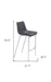 Set of two 30-inch black and silver steel low back bar height chairs from HomeRoots, featuring sleek modern design.