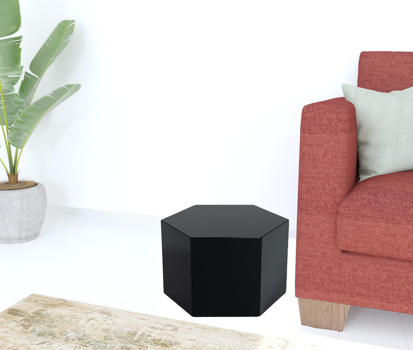 Hexagon End Table With - Black