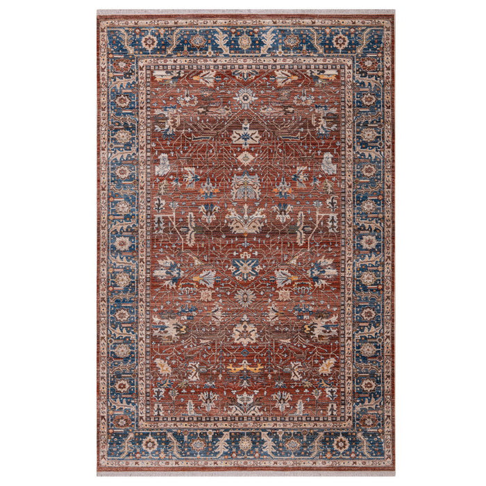 7' X 10' Traditional Oriental Area Rug With Fringe - Red
