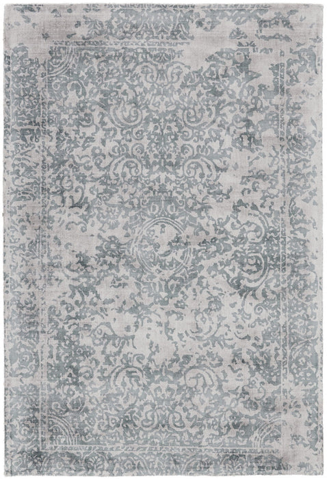 5' x 8' Abstract Hand Woven Area Rug - Blue And Gray
