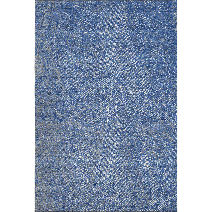 10' X 14' Abstract Washable Area Rug With UV Protection (678167) - Navy Blue / Ivory